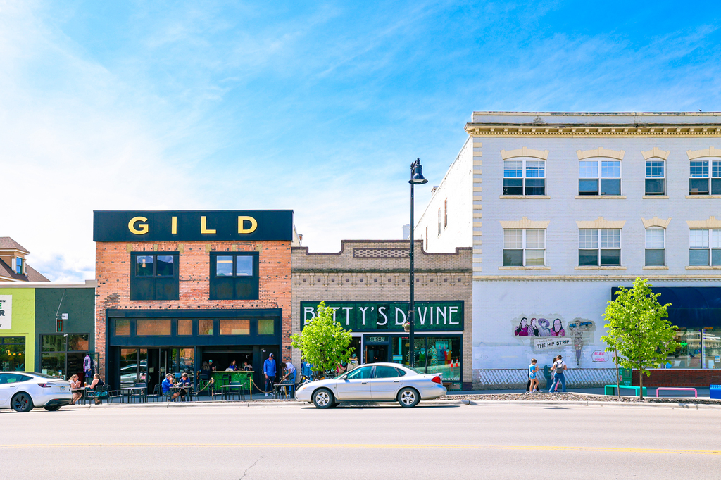Stores along Missoula's hip strip
