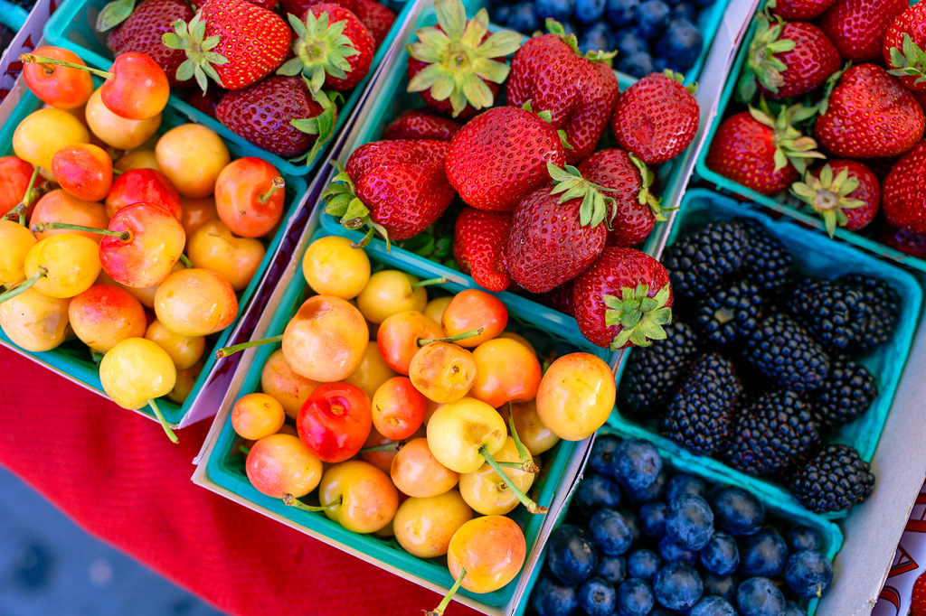 Berries at the Chico certified farmers market in California