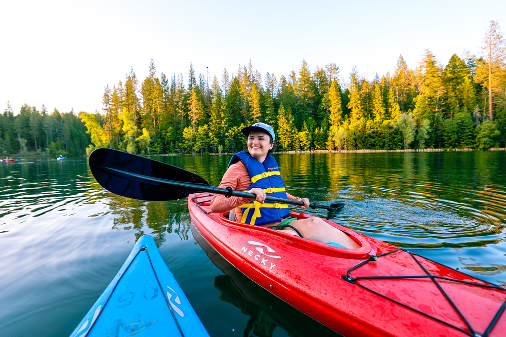 Kayaking on Paradise Lake in California