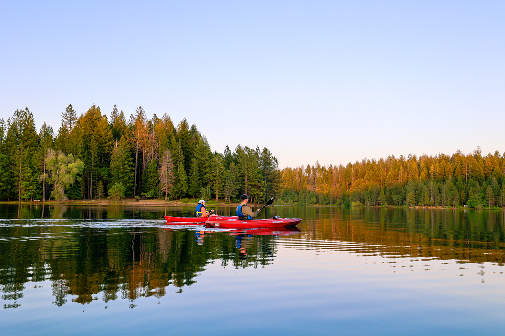 Kayaking on Paradise Lake in California