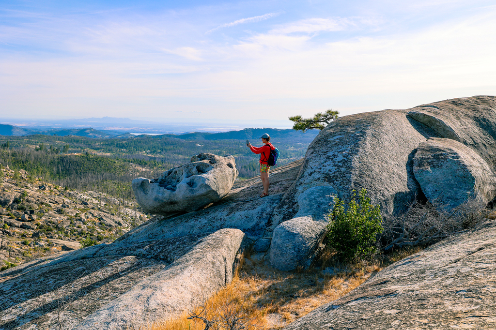 Bald Rock in Oroville California with the Sutter Buttes in the background
