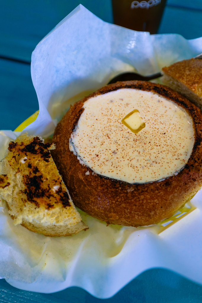 chowder at Monkey Business in the Charleston Marina