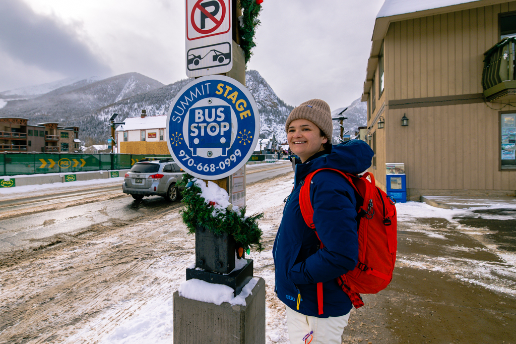 How to take the free bus from Breckenridge to the Frisco Nordic Center