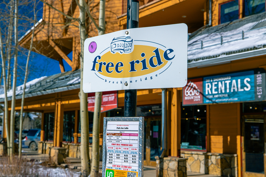 Free public transportation in Breckenridge Colorado