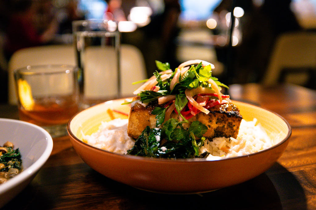 New American cuisine at Salted Mill in Walla Walla - jerk tofu dish