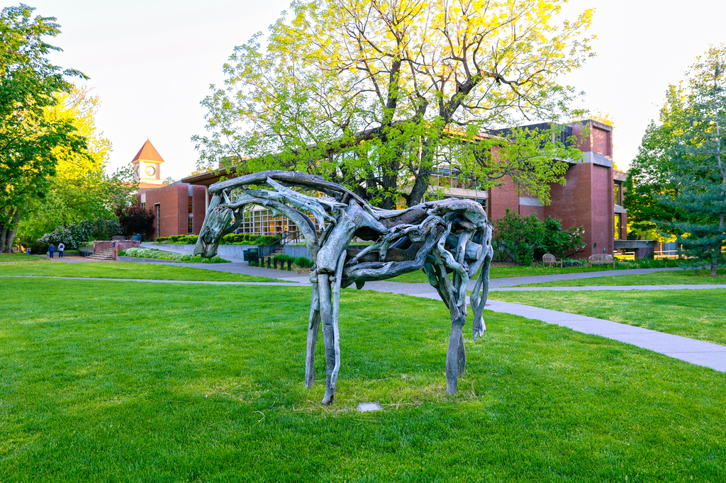 Take a stroll along the Whitman College outdoor sculpture walk
