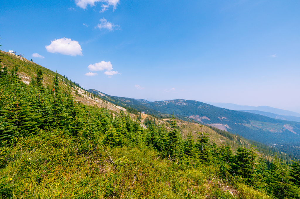 The views while summer mountain biking on the trails at Schweitzer