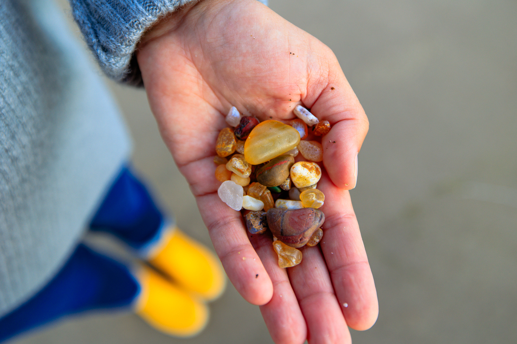 Agate hunting on the Oregon coast near Lincoln City