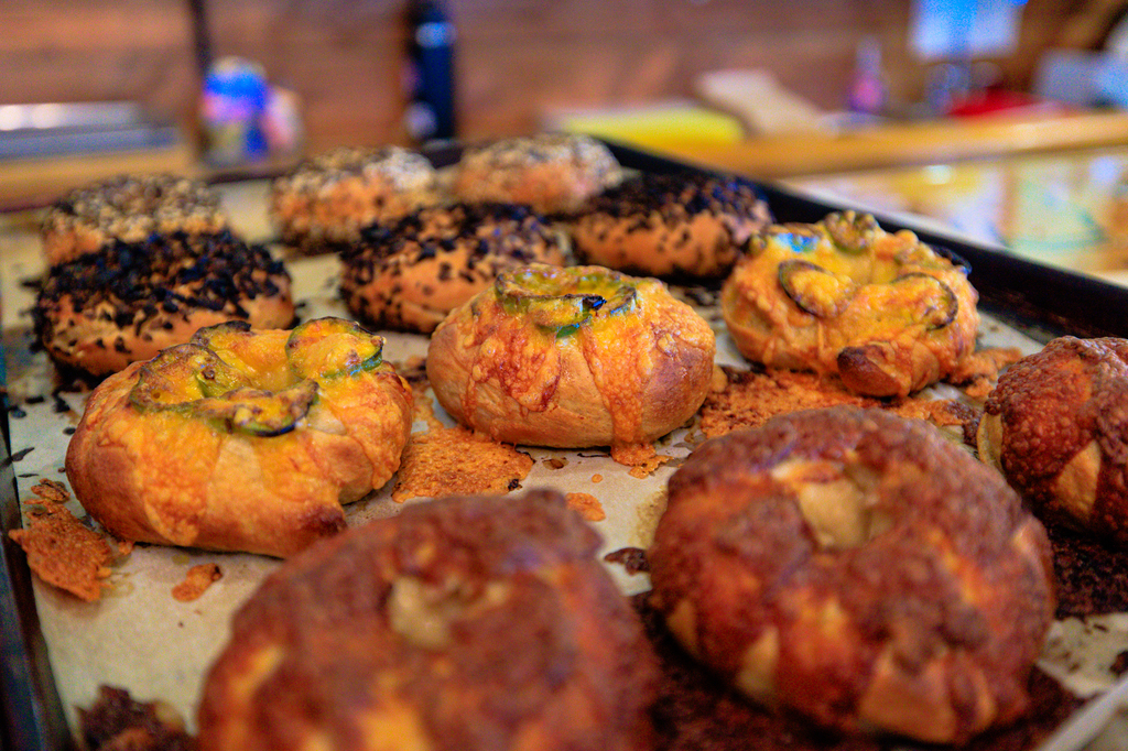 Bagels at grumblefish in Lincoln city